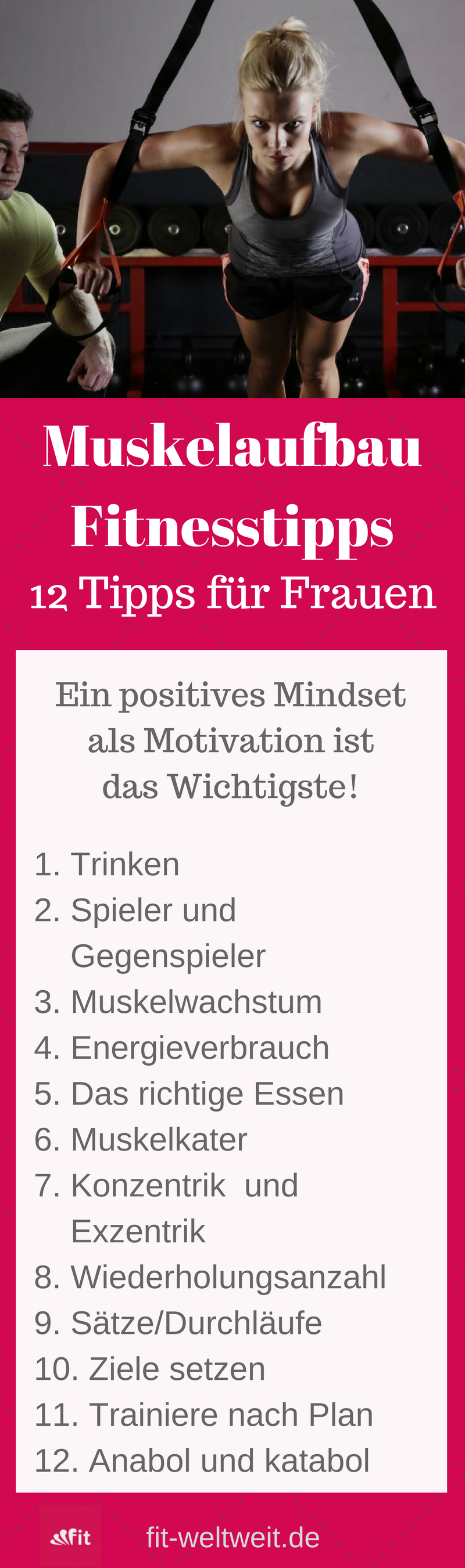Muskelaufbau Fitnesstipps: Schnell, mit Trainingsplan, richtige Übungen, Tipps zur Wiederholung, der Anatomie, Supplements und Ernährung – besonders für Frauen. #Muskelaufbau #Frauen #Training #Workout #Tipps #deutsch