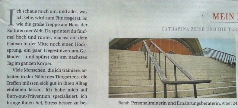 Berliner-Zeitung-Artikel-2 Schwangere Auster Personal Trainer berlin Tiergarten