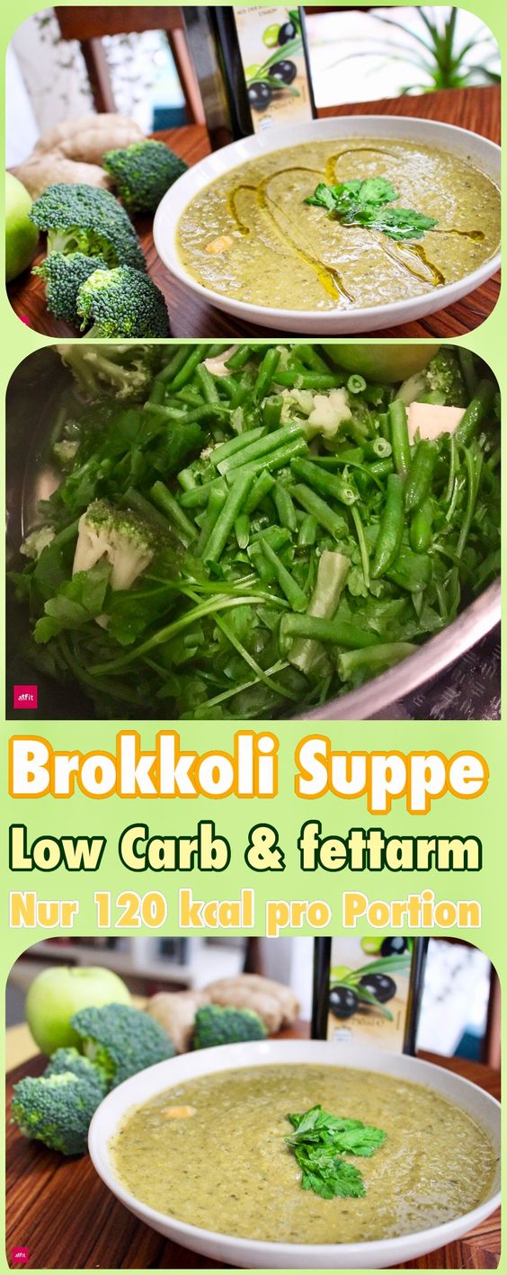 Vegane Brokkolisuppe (low carb und fettarm 120kcal pP)