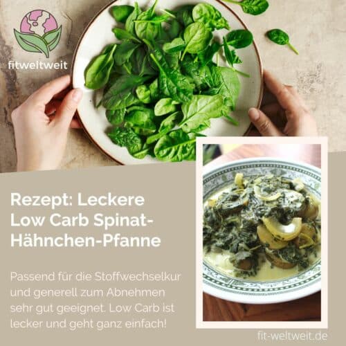 Rezept Low Carb Spinat-Hähnchen-Pfanne Stoffwechselkur
