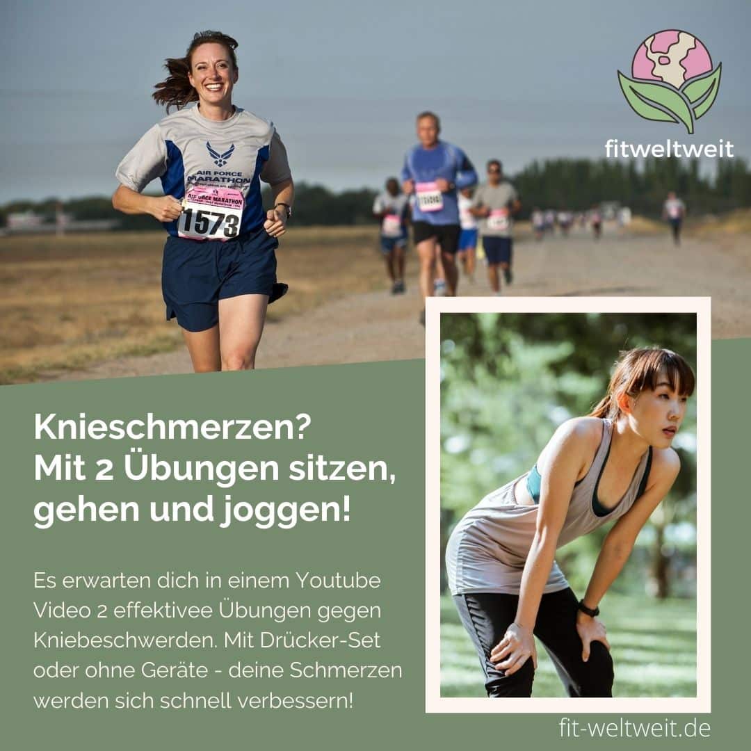 Knieschmerzen mit 2 Übungen sitzen, gehen und joggen