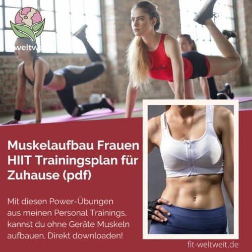 Muskelaufbau Frauen HIIT Trainingsplan für zuhause (pdf)