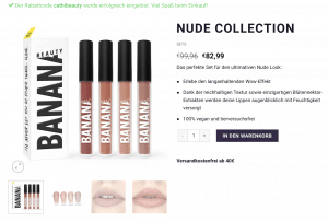 Rabattcode Banana Beauty Nude Collection Liquid Lipsticks Collection