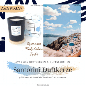 Santorini Greece AVA & MAY Duftkerze Erfahrungen Kerze und Duftstäbchen (Griechenland)