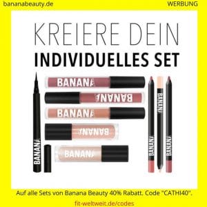 #KOSMETIK #BANANABEAUTY #VEGAN #RABATTCODE #ERFAHRUNGEN #INSTAGRAM // BANANA BEAUTY ERFAHRUNGEN (Werbung) Crueltyfree Kosmetik (tierversuchsfrei) Liquid Lipsticks und die Brushes sind vegan. Meine ganzen BANANA BEAUTY Erfahrungen mit den Kosmetik Produkten. Banana Beauty Lipstick Farben, Erfahrungsbericht (Was passt zu wem?), Lippenstifte, Lipliner Erfahrungen, Eyeshadow Paletten von Banana Beauty // 40% Rabatt bekommst du auf alle Sets im von Banana Beauty mit dem Rabatt Code „CATHI40"
