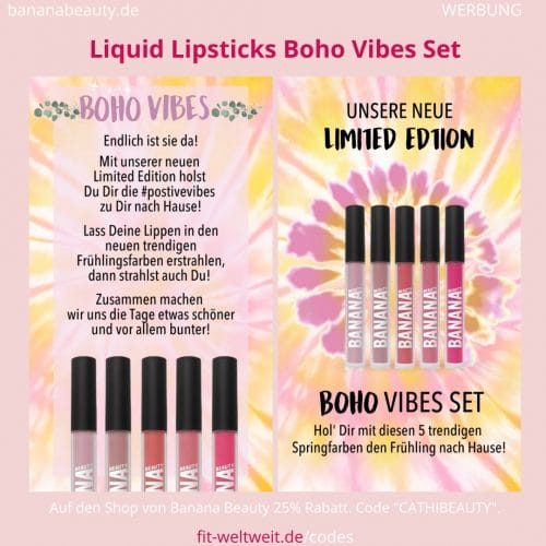 Liquid Lipsticks Banana Beauty BOHO VIBES SET ERFAHRUNGEN