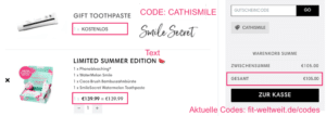 Rabattcode Smile Secret Melonen Limited Edition free Gift Rabatt Gustchein