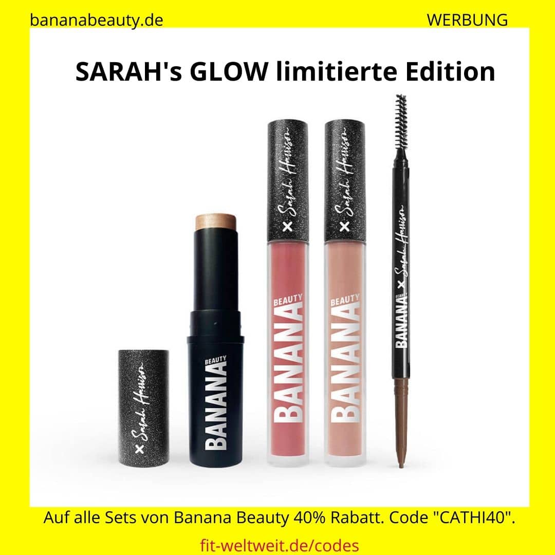 Sarahs Glow Banana Beauty Erfahrungen Highlighter Liquid Lipsticks Augenbrauenstift