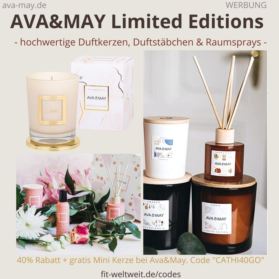 AVA and MAY Limited Editions der Duftkerzen, Duftstäbchen und Raumsprays