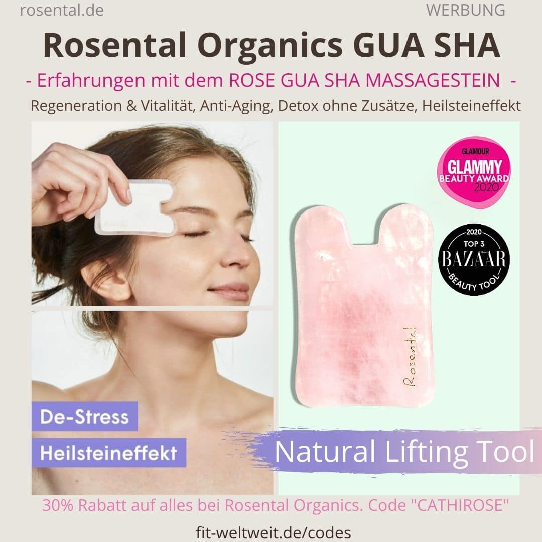 Rosental Organics Rosenquarz ROSE GUA SHA Erfahrungen Massage Stein Heilstein