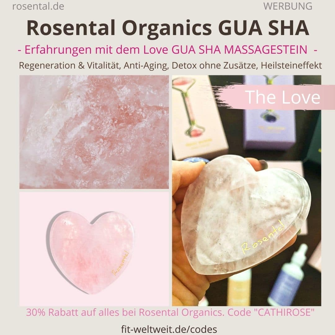 Rosental Organics Rosenquarz THE LOVE GUA SHA Erfahrungen Massage Stein Heilstein