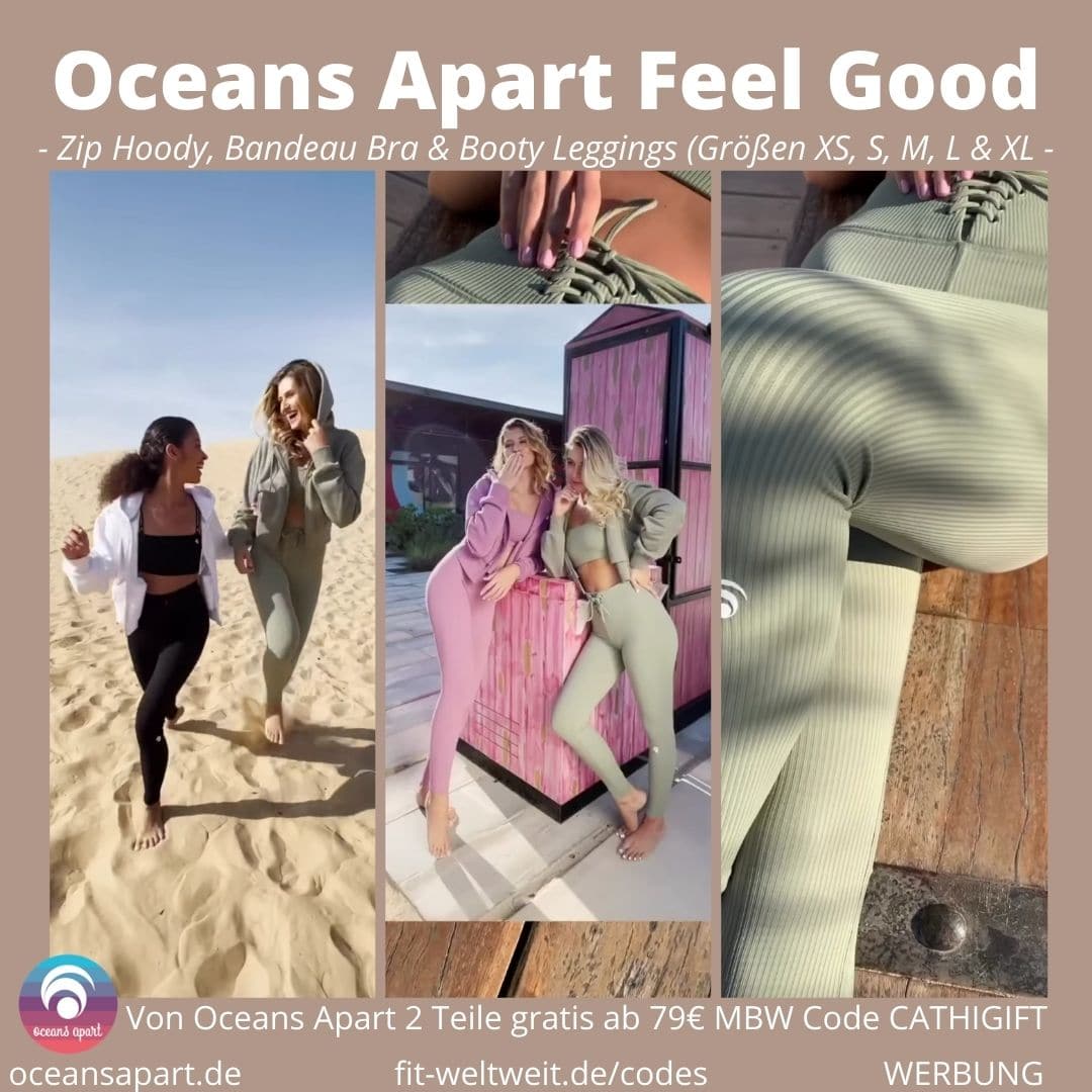 Feel Good Collection by OCEANS APART Zip Hoodies, Bandeau Bra Booty Schnür-Leggings