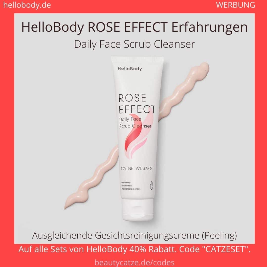 Hello Body ROSE EFFECT Erfahrungen Peeling Creme Anwendung Bewertung