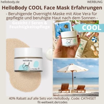 COOL Face Mask HelloBody Erfahrungen Test Gesichtsmaske After Sun Hello Body