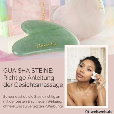 GUA SHA Stein Massage Anwendung Face Yoga
