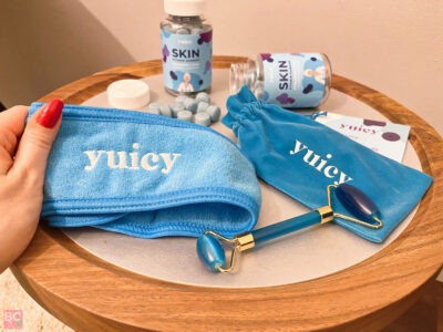 YUICY SKIN Gummies 6 Monatskur gratis Beauty Make Up Band und gratis Face Roller