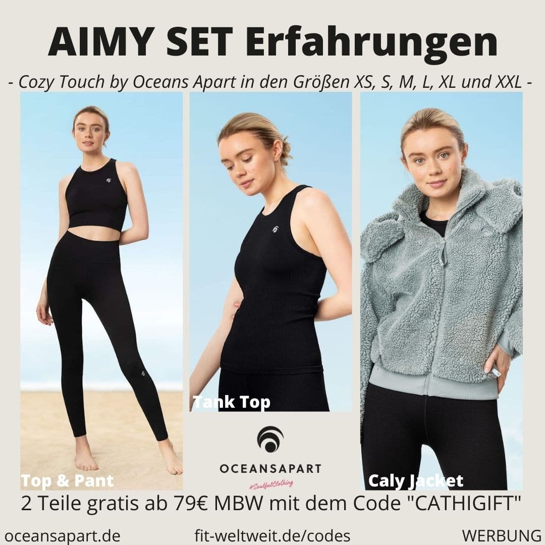 Oceans Apart AIMY SET ERFAHRUNG Größe Rib Maya Top Pant Tanktop Caly Teddy Jacket Cozy Touch Collection