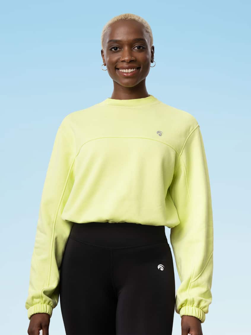 Lilly cropped Sweater Oceans Apart Lime neongeld