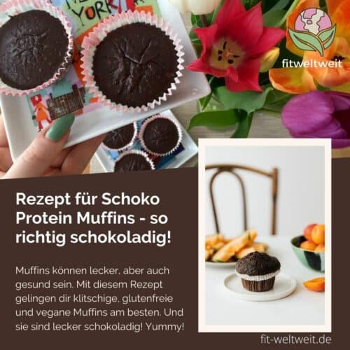 Rezept für Schoko Protein Muffins, so richtig schokoladig