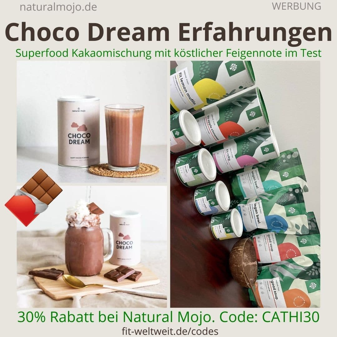 CHOCO DREAM NATURAL MOJO Erfahrung Latte Drink Superfood Schokoladengeschmack