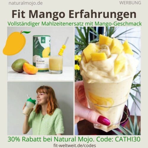 FIT MANGO NATURAL MOJO Erfahrung Fit Shake Abnehmen Mahlzeitenersatz Mangogeschmack