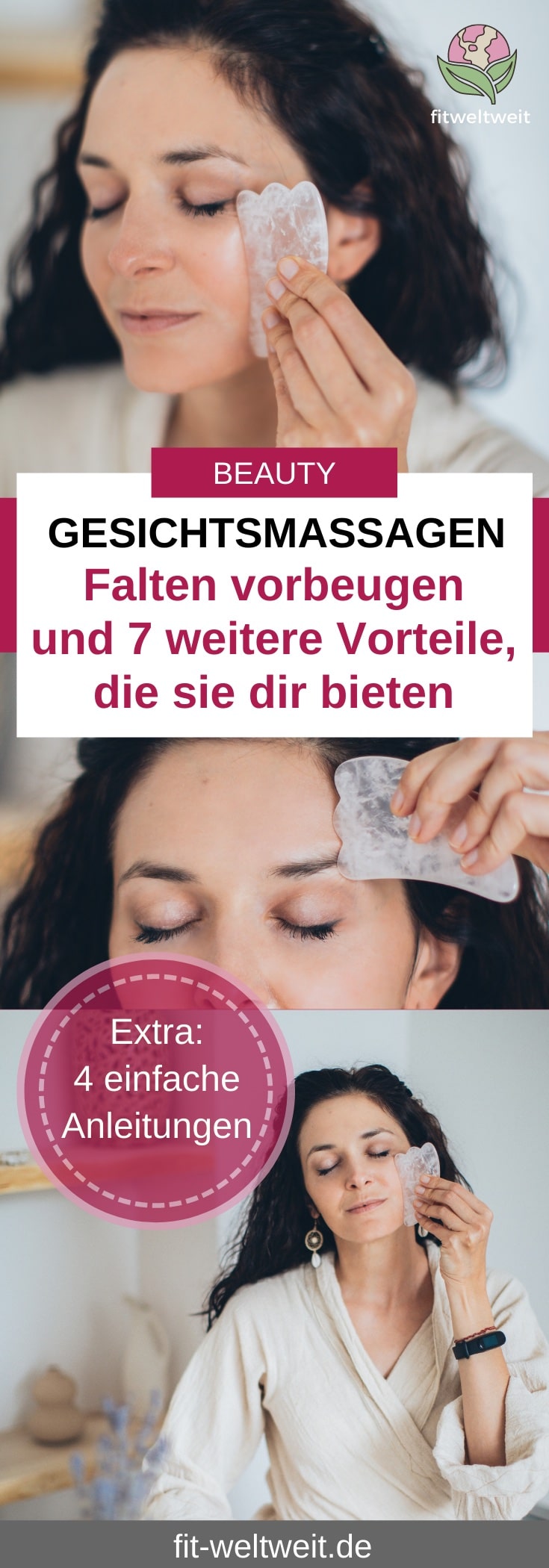 Gesichtsmassage GUA Stein gegen Falten Anwendung Tipps - fit-weltweit.de
