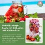 Leckere zuckerfreie Sommer Bowle mit frischen Erdbeeren und Waldmeister ganz einfach selber machen