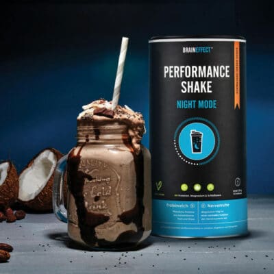 Performance Shake Drink Braineffect Erfahrungen Abendsnack Geschmack Anwendung