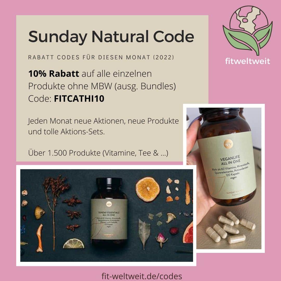 SUNDAY NATURAL CODE 10 25 Rabatt Gutschein Januar 2023