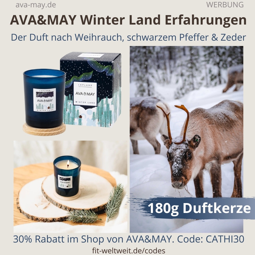 WINTER LAND Duftkerze AVA and MAY Erfahrungen Lappland Weihrauch Pfeffer Zeder Winter Kerze