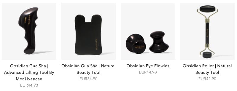 OBSIDIAN Massage Steine Gua Sha, Pilz, Beauty Roller