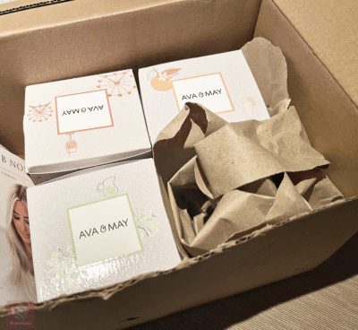 AVA & MAY Keramik Kerzen Verpackung und Versand Duftkerzen Karton