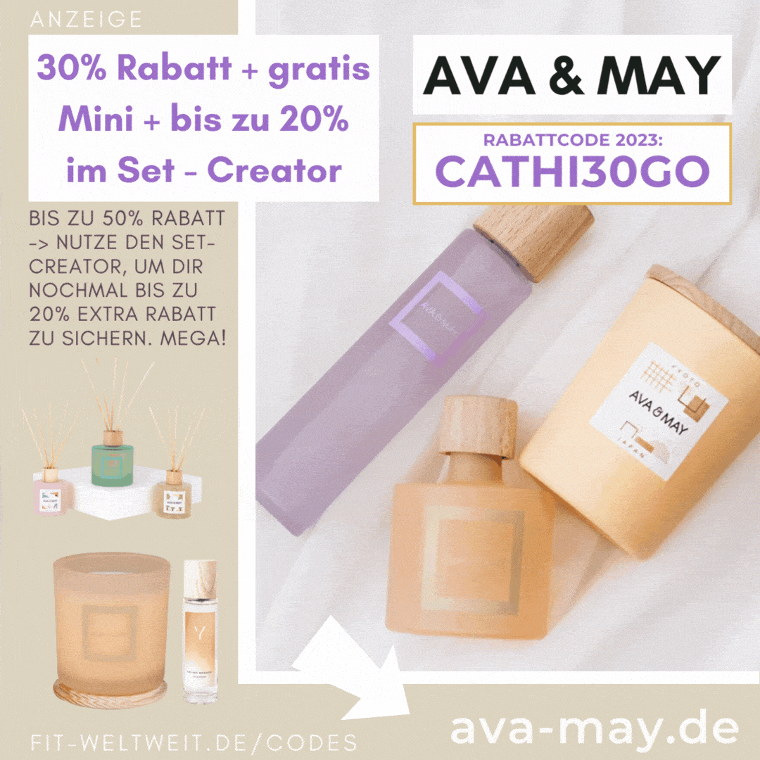 AVA and MAY Rabatt Gutschein Code 2023 30% Rabatt free Gift Kerze Parfum 40%-50% AVA&MAY Mix and Match Set Creator
