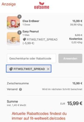 Oatsome Code für gratis Spread