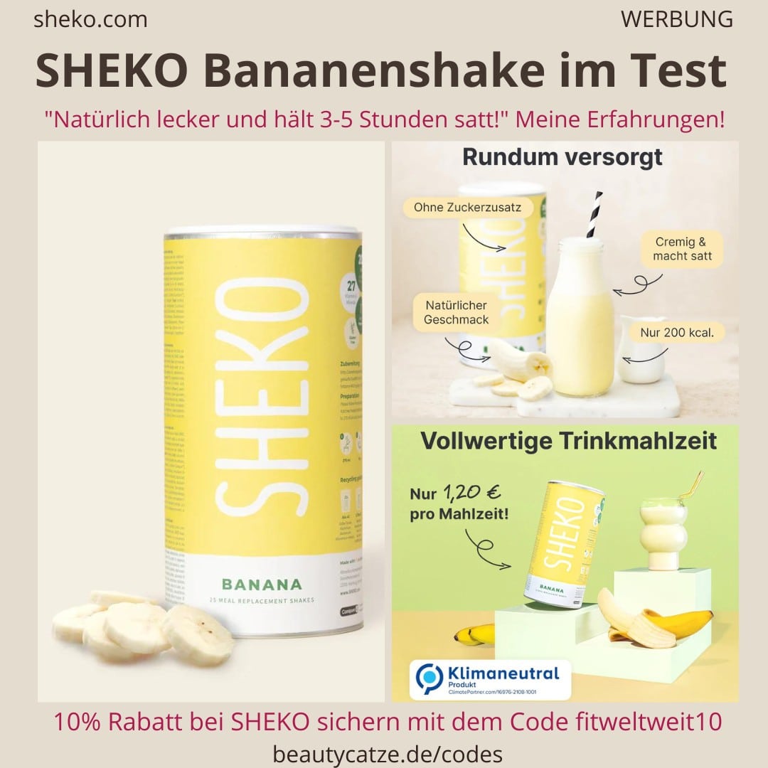 SHEKO Erfahrungen BANANE Shake Test abnehmen Bewertung Geschmack SHEKO Erfahrungen BANANE Shake Test abnehmen Bewertung Geschmack