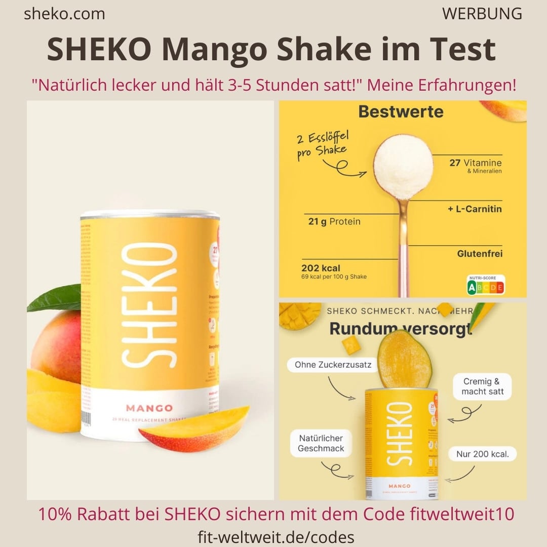 SHEKO Erfahrungen MANGO Shake Test abnehmen Bewertung fruchtiger Geschmack SHEKO Erfahrungen MANGO Shake Test abnehmen Bewertung fruchtiger Geschmack