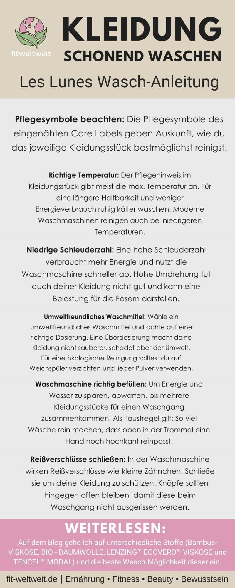 LES LUNES Kleidung WASCHEN Tipps schonende Wäsche LES LUNES Kleidung WASCHEN Tipps schonende Wäsche