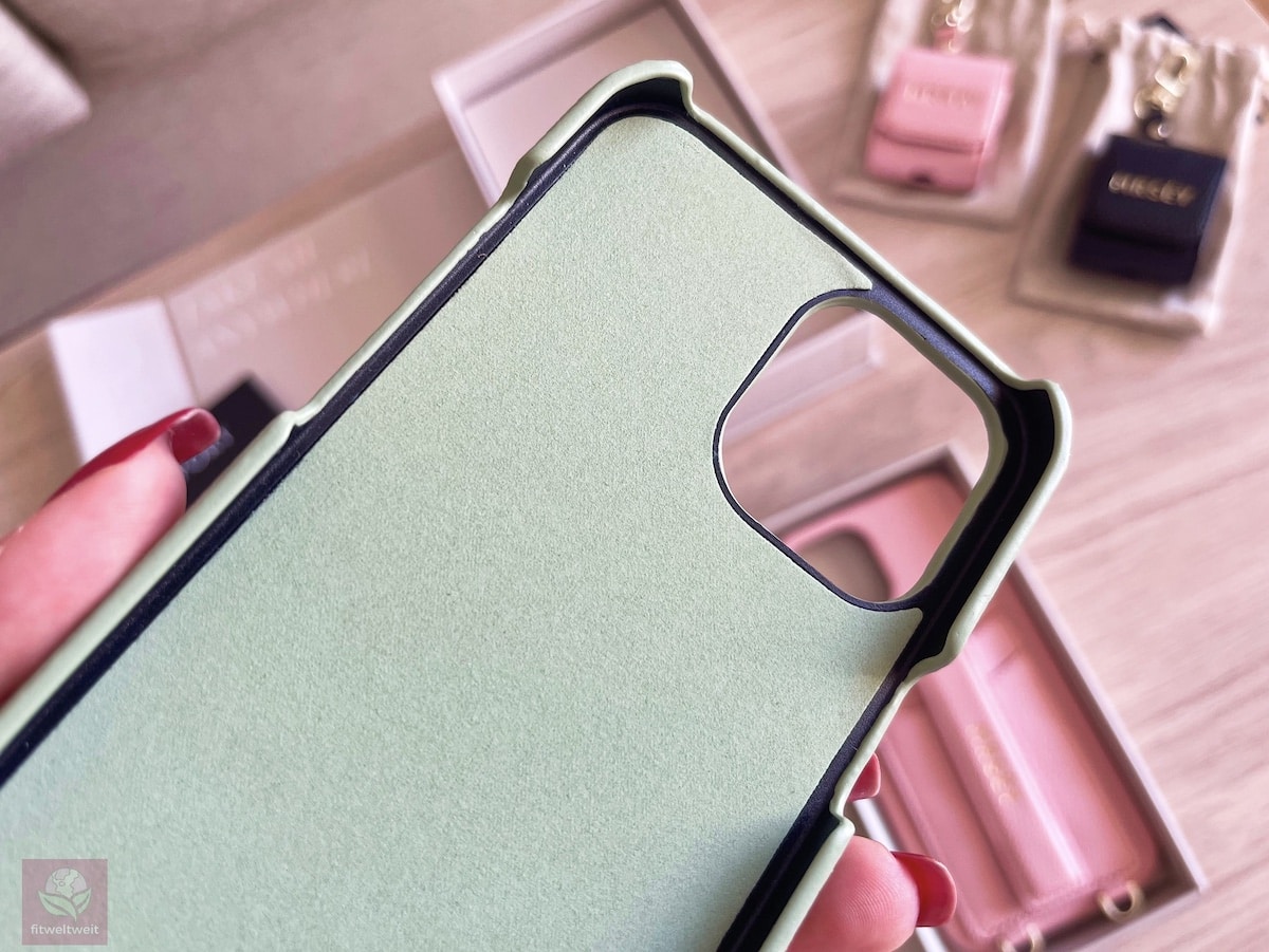 MRSEY iphone Case Verarbeitung innen Handyhülle grün