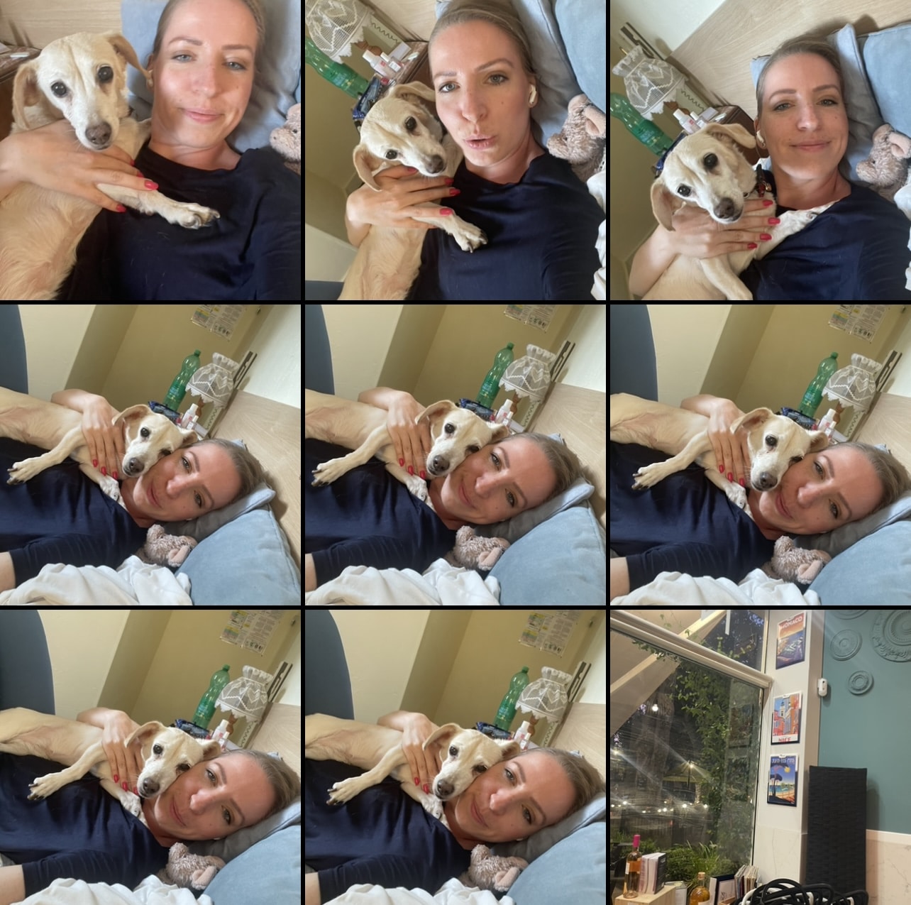 Hundeliebe Kuscheln mit Mami