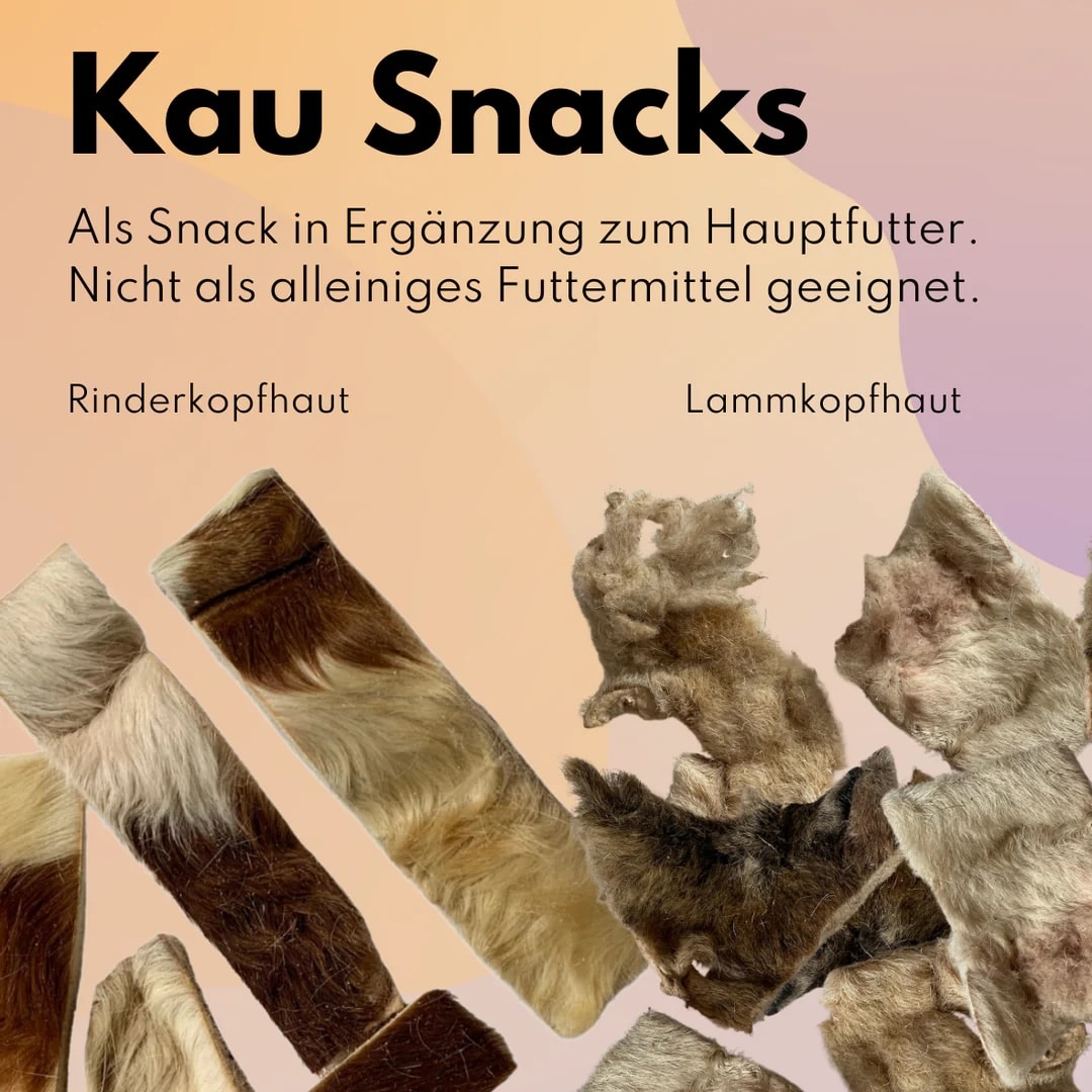 Kau Snacks mit Fell für Hunde Rind Lamm Kau Snacks mit Fell für Hunde Rind Lamm