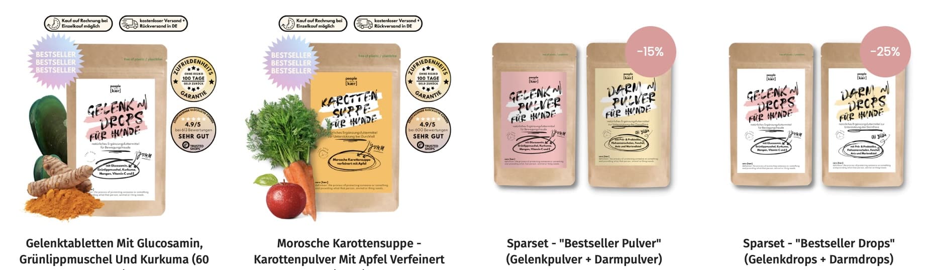 People who Care Sortiment Hunde Nahrungsergänzung Pulver Drops Snacks People who Care Sortiment Hunde Nahrungsergänzung Pulver Drops Snacks