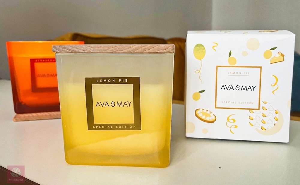AVA and May Erfahrungen Lemon Pie große Duftkerze Geruch Käsekuchen