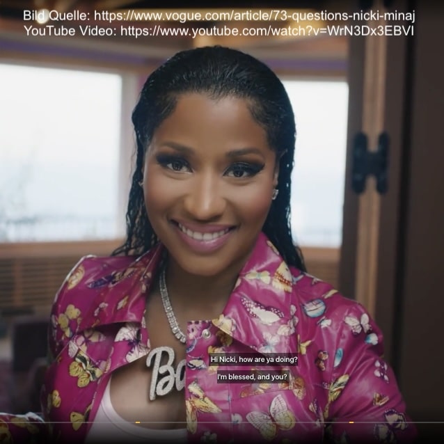 Nicky Minaj VOGUE Interview mit 73 Fragen – deutsche Übersetzung (November 2023)