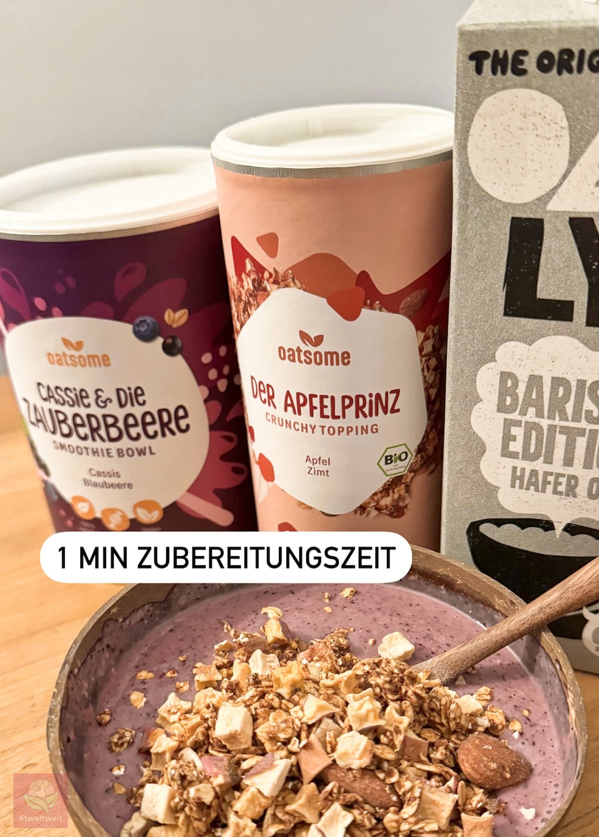 OATSOME Smoothie Bowl Zubereitung 1 Minute Erfahrungen OATSOME Smoothie Bowl Zubereitung 1 Minute Erfahrungen
