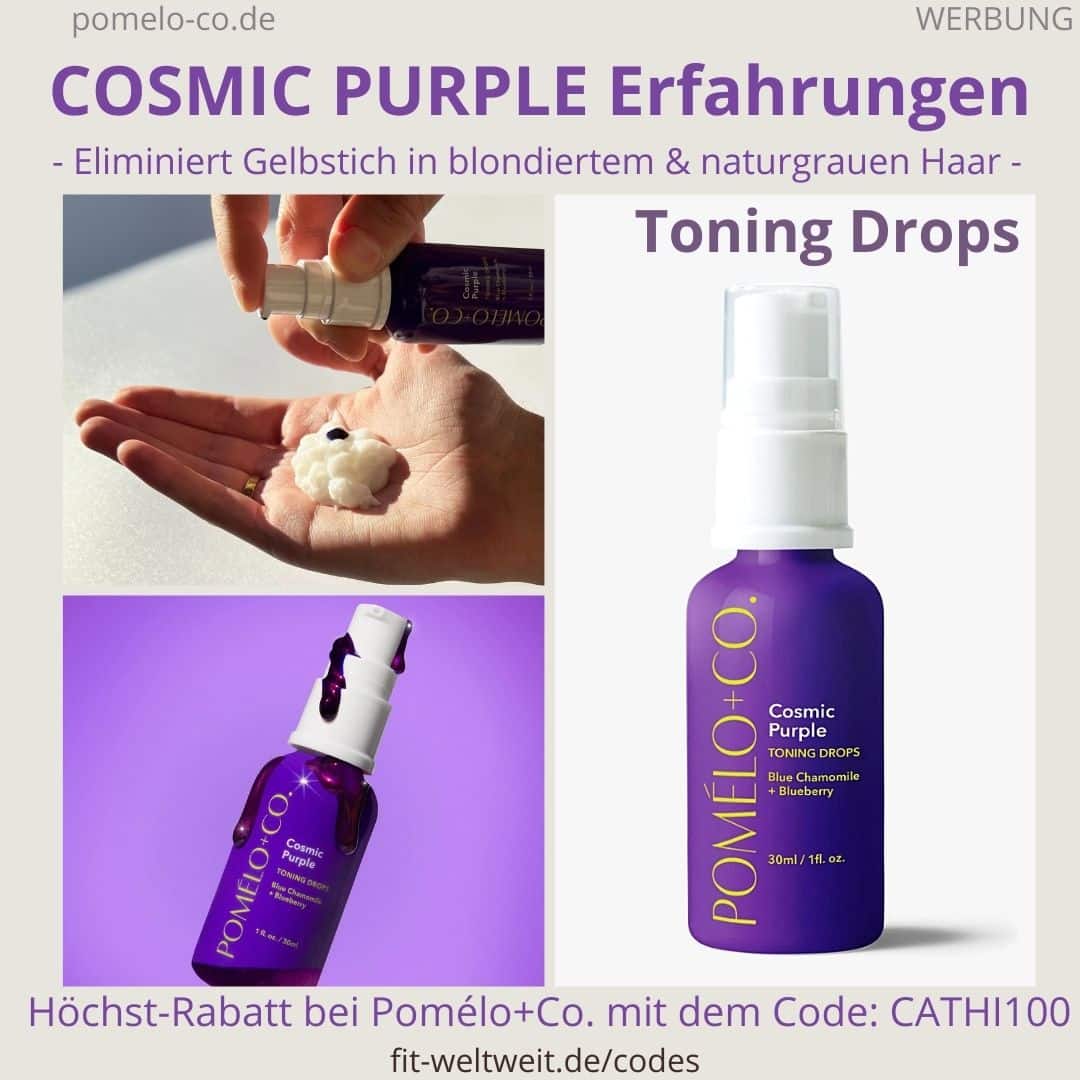 COSMIC PURPLE TONING DROPS Pomélo Co Anwendung Silber Shampoo Erfahrungen