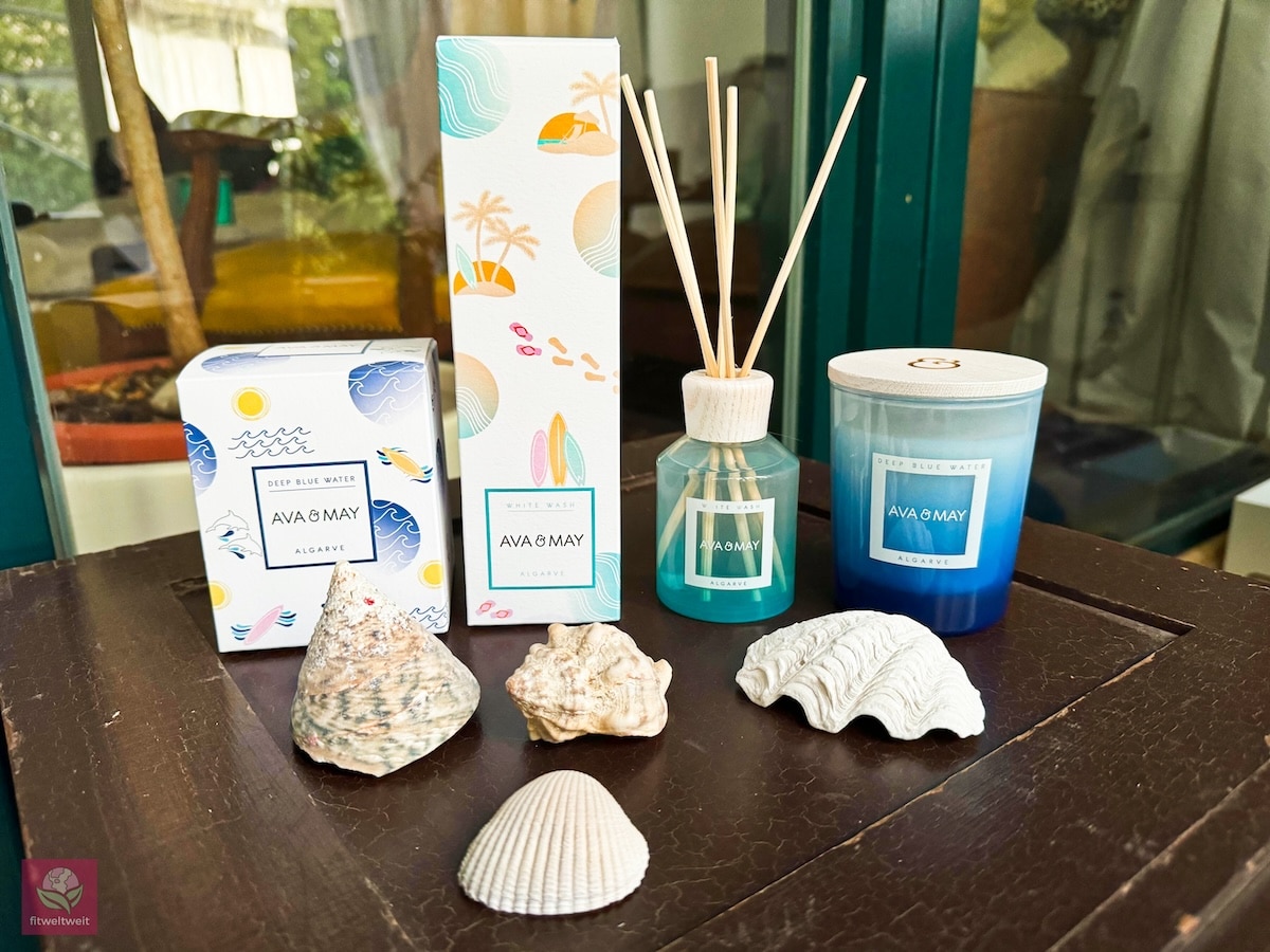 AVA&MAY Erfahrungen ALGARVE DEEP BLUE WATER Duftkerze und WHITE WASH Duftstäbchen