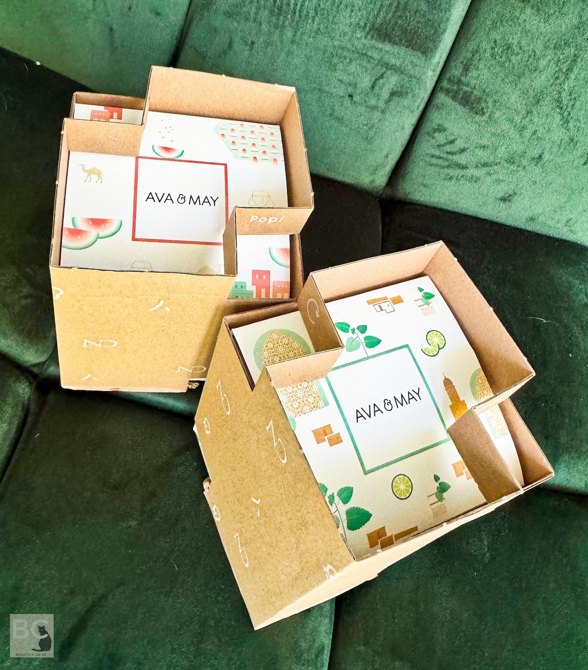 Verpackung der 550g AVA and MAY Duftkerzen im Test