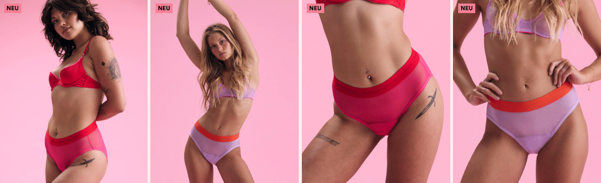Bunte Mesh saugstarke Perioden Pants Sortiment the female company