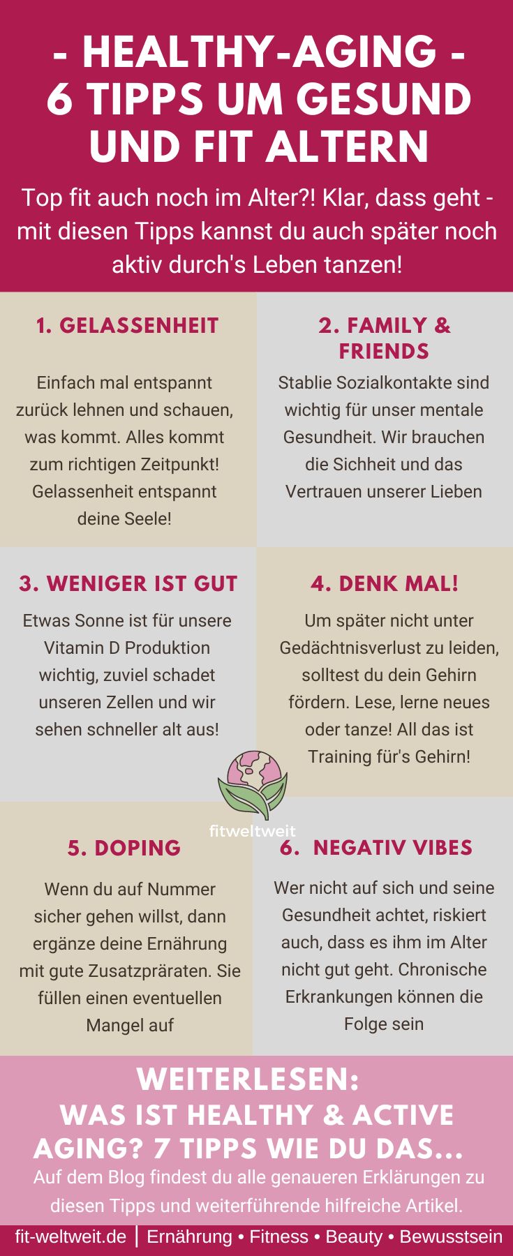 Tipps, um gesund und fit zu altern. So bleibst du lange fit und gesund, auch im fortgeschrittenen Alter