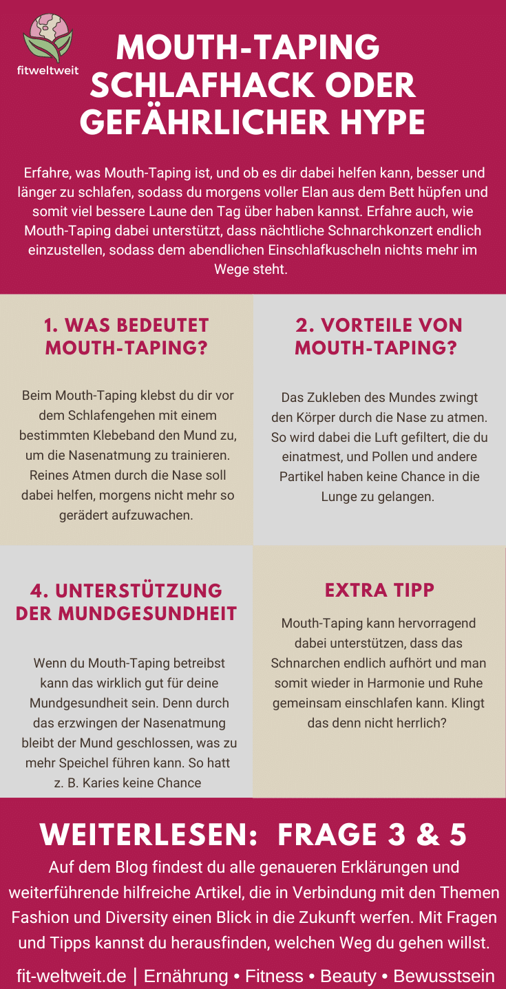 Mouth-Taping - Wie es dafür sorgen kann, dass du einen besseren Schlaf hast und somit erholter aufwachst - Tipps